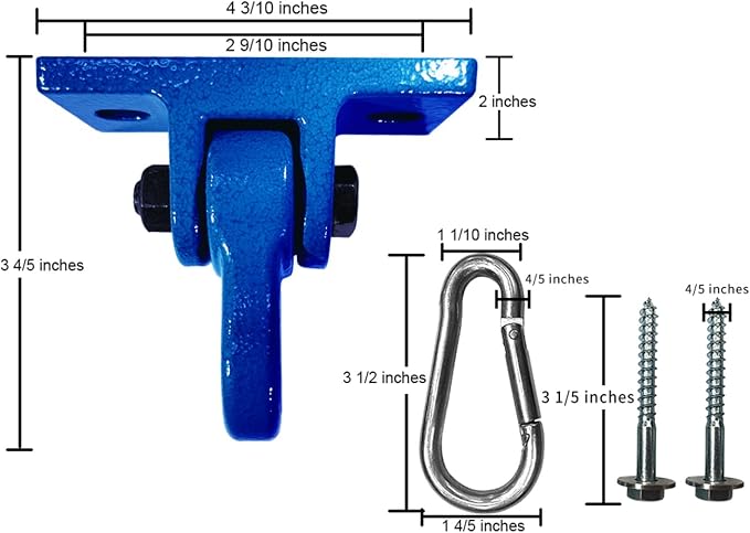 Heavy Duty Blue Swing Hangers Screws Bolts Included Over 5000 lb Capacity - Image 3
