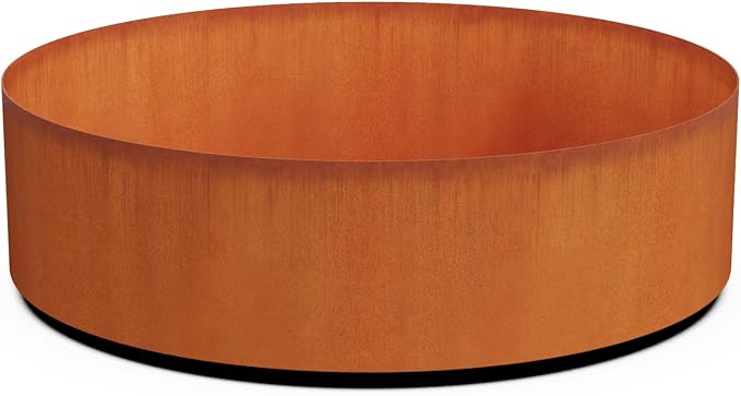 PLANTERCRAFT Corten Steel Metal Planter Box, Round Sizes, Modern Garden Steel by Plantercraft