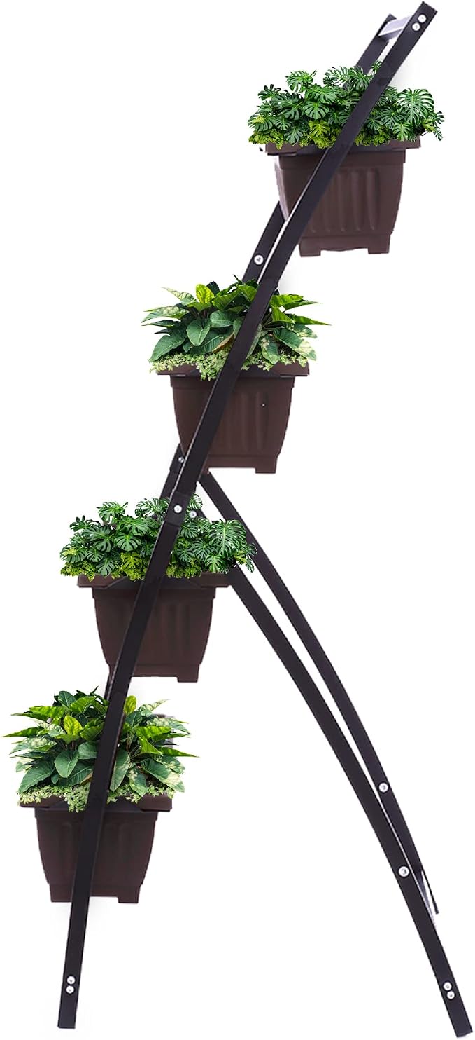 KHOMO GEAR Vertical Garden Planter Balcony Garden Outdoor 4 Tier Raised Bed Box - Image 4
