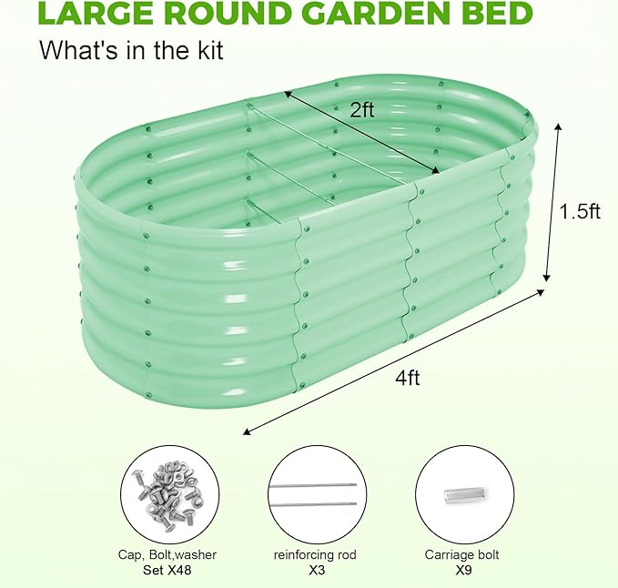 Land Guard 18“ Tall 4×2ft Galvanized Raised Garden Bed Kit, Galvanized Planter - Image 2