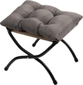 HollyHOME 15" Folding Footrest Stool, Upholstered Small Foldable Ottoman by HollyHOME