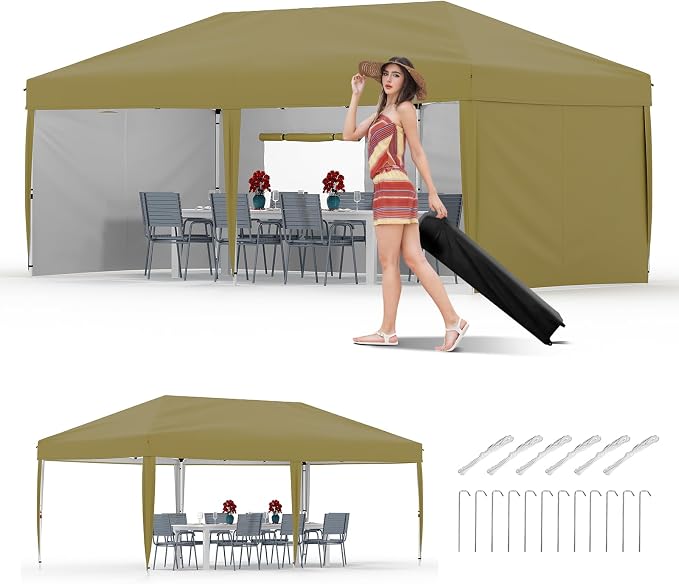 Garvee 10x10 Pop Up Canopy Tent, Heavy Duty Commercial Instant Shelter by Garvee