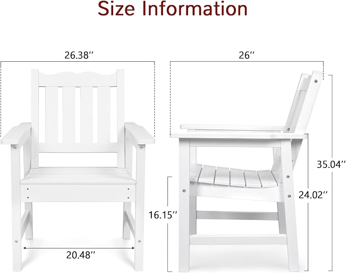 Stoog 3-Piece All-Weather Outdoor Bench & Chairs Set, Include 2 Garden Chairs - Image 3