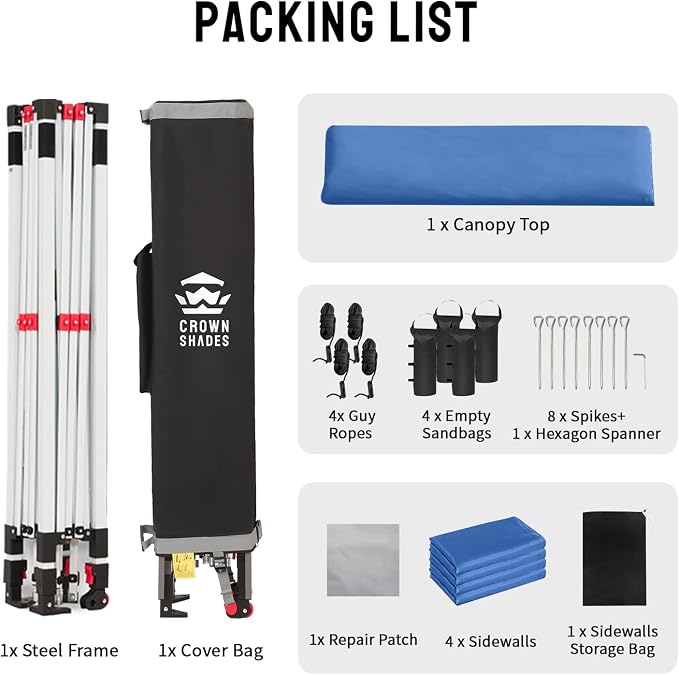 CROWN SHADES 10X10 Comercial Instant Canopy Pop Up Tent - Image 8