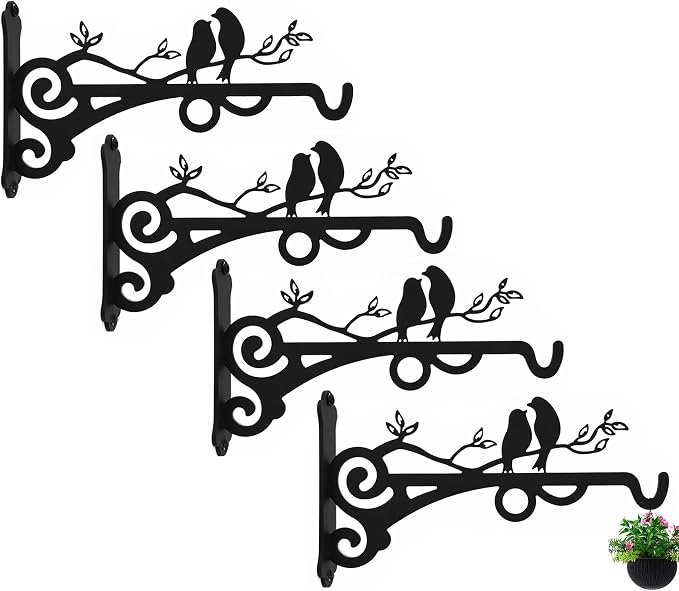 Multipurpose Hanging Basket Plant Brackets Outdoor Indoor, Heavy Duty Solid by Qktxktzy
