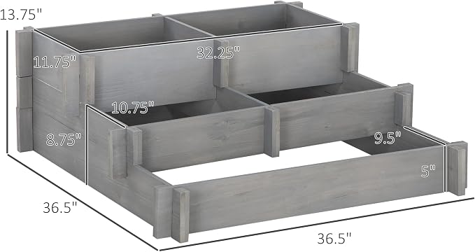 Outsunny 3-Tier Raised Garden Bed - Image 7