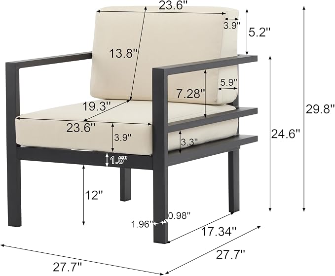 Christopher Knight Home Caden 27.7'' Modern Outdoor Lounge Chair - Image 2
