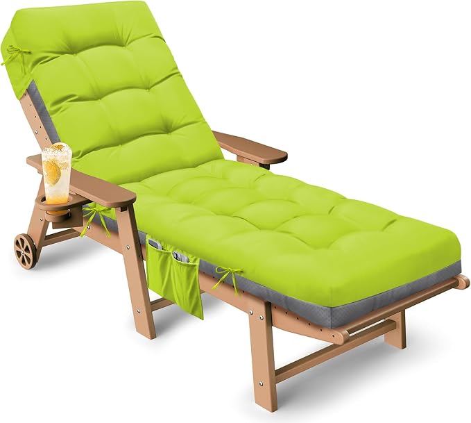 Outdoor Lounge Chair Cushion, Waterproof Thickened Chaise Lounge Cushions by Tycdiose