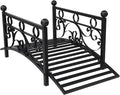 Metal Garden Bridge for Outdoor, 40.16'' Metal Arch Backyard Garden Bridge by Shyneer
