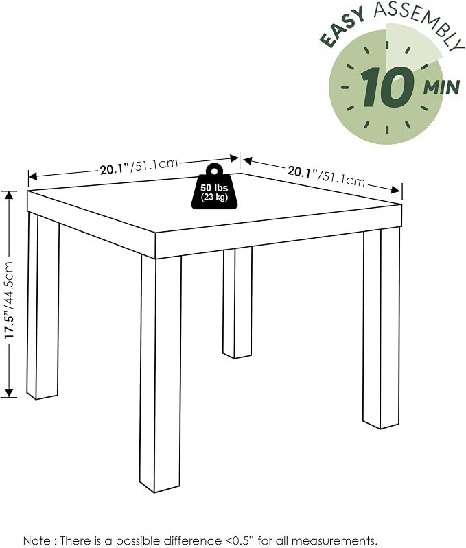 Furinno Classic Living Room Table Set of 3, Modern Rectangle Coffee Table - Image 4