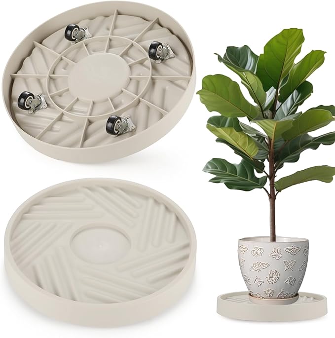 2 Pack Plant Caddy with Wheels, Flower Pot by JAOXISOU