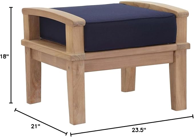 Modway EEI-1152-NAT-NAV-SET Marina Premium Grade A Teak Wood Outdoor Patio - Image 2
