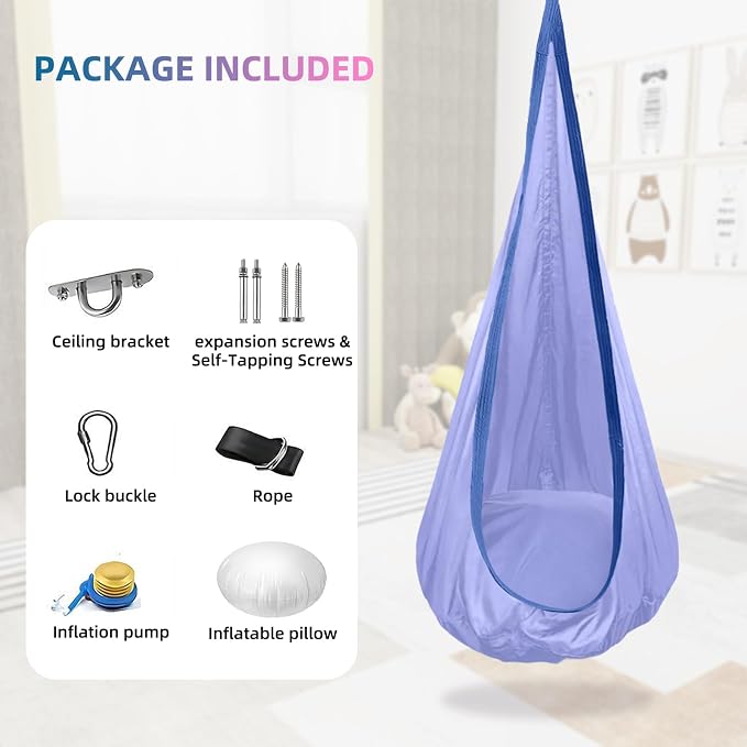 Kids Swing Seat Hammock Chair Indoor Outdoor Hanging Chair - Image 2