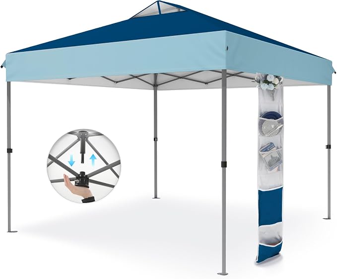 PHI VILLA 10x10ft 1-Person Setup Pop Up Canopy Tent Instant Portable Shelter w/ by PHIVILLAThepioneerofcomfortablehouseholdsupplies