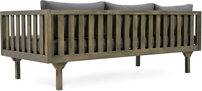 Merax Outdoor Acacia Wood Daybed, 3 Seater Day Bed Couch Sofa - Image 6