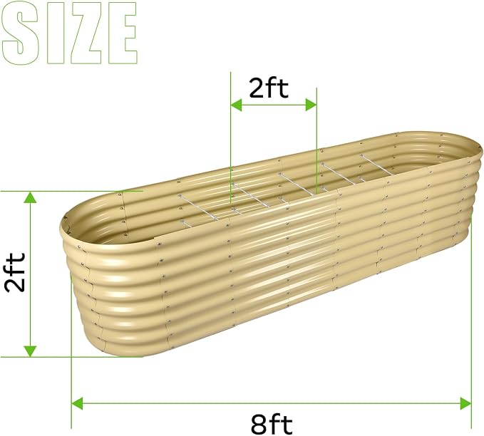 Land Guard 8×2×2ft Galvanized Raised Garden Bed Kit, Raised Garden Boxes Outdoor - Image 2