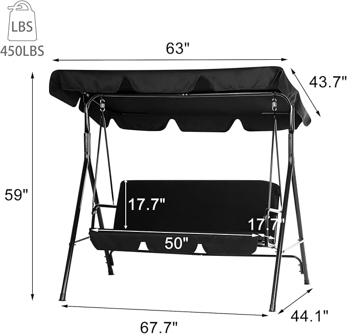 AECOJOY Porch Swing with Stand, Outdoor Swings - Image 5