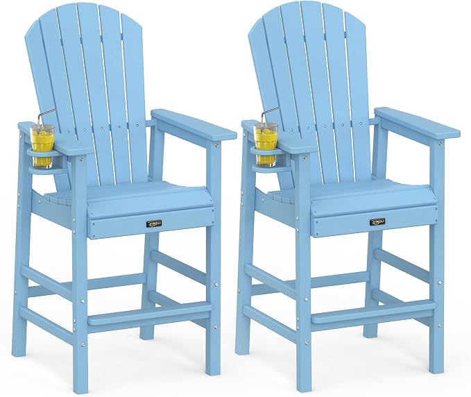 VINGLI Tall Adirondack Chairs Set of 2, All-Weather Plastic Adirondack Chair - Image 6