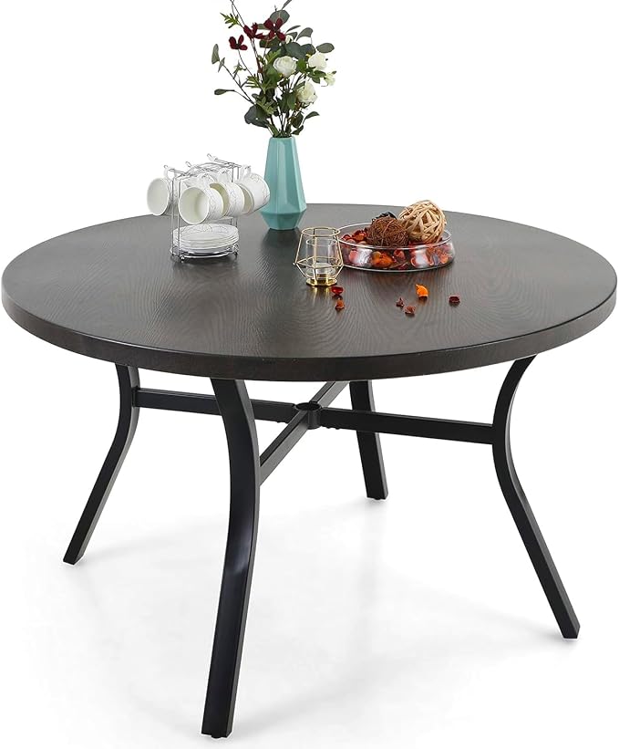 PHI VILLA 44 Inch Large Metal Round Table by PHIVILLAThepioneerofcomfortablehouseholdsupplies