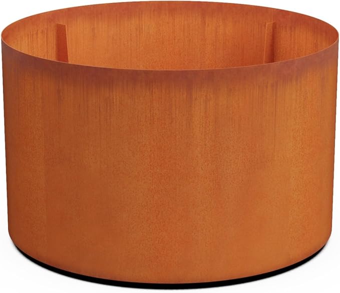 PLANTERCRAFT Corten Steel Metal Planter Box, Round Sizes, Modern Garden Steel by Plantercraft