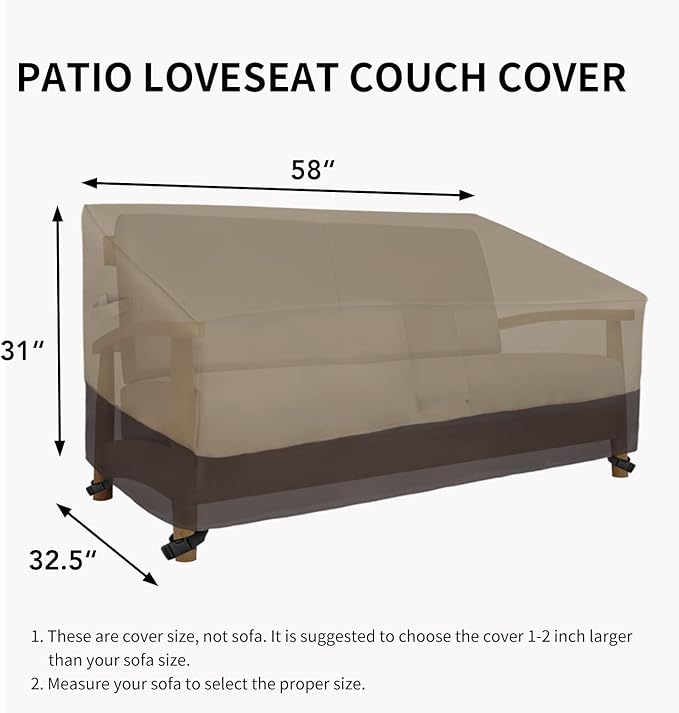 Easy-Going Waterproof Outdoor Loveseat Protect, Heavy Duty 2-Seater Patio Couch - Image 6