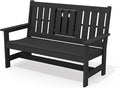 SERWALL Outdoor Bench with Cup Holder, All Weather Patio Benches with High by SERWALL