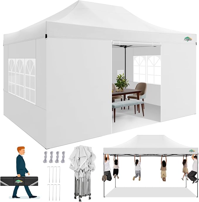 COBIZI 10x15 Pop up Canopy Gazebo 3.0, Easy up Heavy Duty Canopy by COBIZI