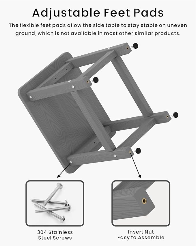 Weatherproof Outdoor Side Table, HDPE Small Outdoor Table - Image 5