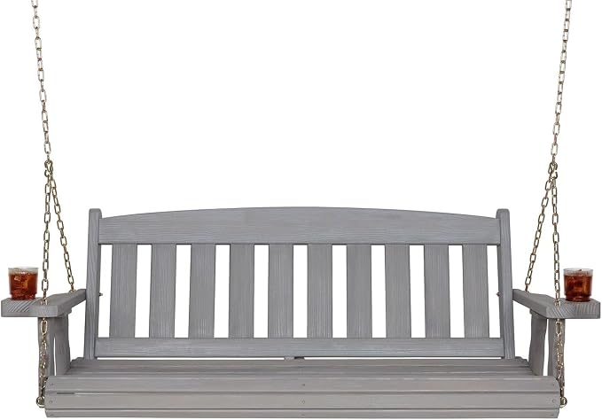 Amish Casual Heavy Duty Mission Treated Porch Swing, Semi-Solid Grey Stain by AmishCasual
