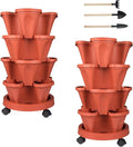 GameXcel Vertical Planter 4 Tier Stackable Planters Garden Planters Strawberry by GameXcel