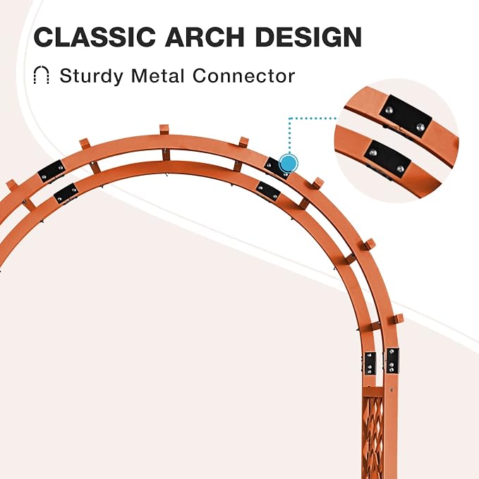 EAGLE PEAK Wood Arbor Garden Trellis Archway, Wedding Arch - Image 3