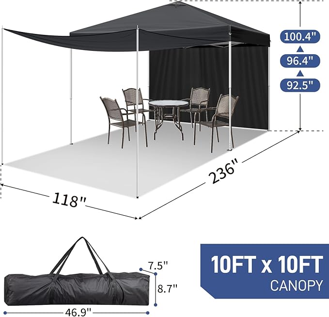 Outvita 10x10ft Ez Pop Up Canopy, Portable Instant Canopy Tent - Image 2