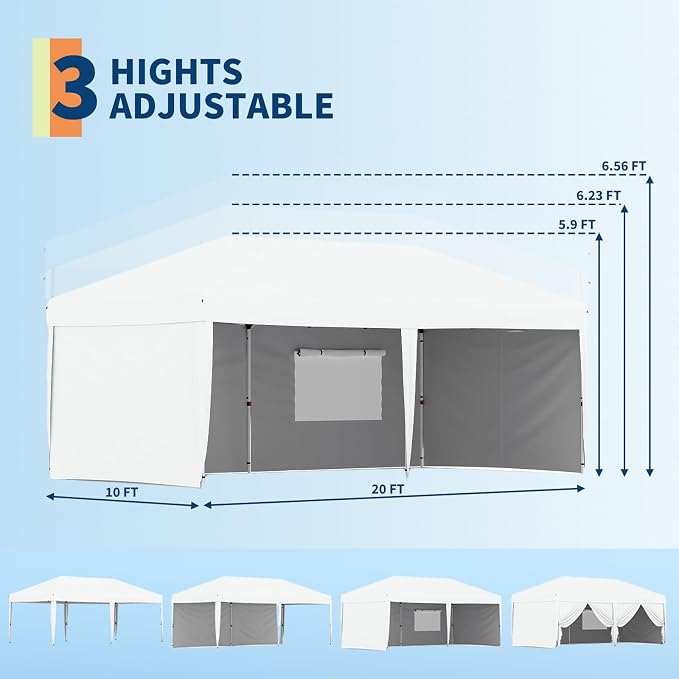 Garvee 10x10 Pop Up Canopy Tent, Heavy Duty Commercial Instant Shelter - Image 4