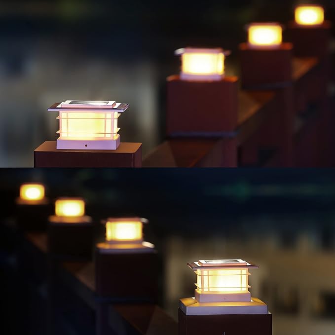 Dynaming 6 Pack Solar Post Cap Lights Outdoor, High Brightness Warm White SMD - Image 4
