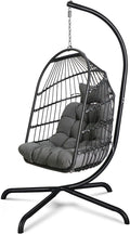 Chihee Egg Chair with Ultra Strong Stand and Cushion Foldable Wicker Rattan by Chihee
