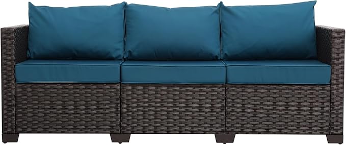 Outdoor Furniture Wicker Outdoor Couch Patio Furniture 3-seat Sofa Deep Seat - Image 7