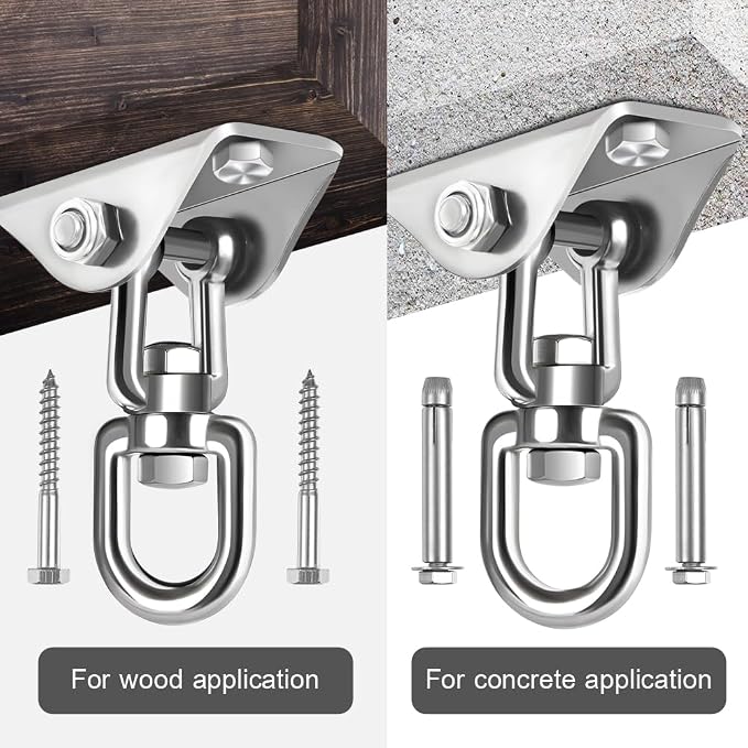 Hammock Hanging Kit, Hanging Chair Hardware 360°Rotating 1200 lb Capacity - Image 7