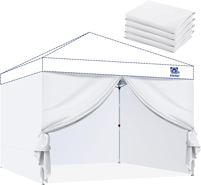 Instant Canopy Tent Sidewalls for 10x10 Pop Up Canopy 210D Waterproof, 4 Piece by FANPATUS