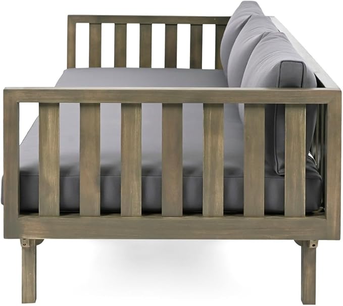 Merax Outdoor Acacia Wood Daybed, 3 Seater Day Bed Couch Sofa - Image 7