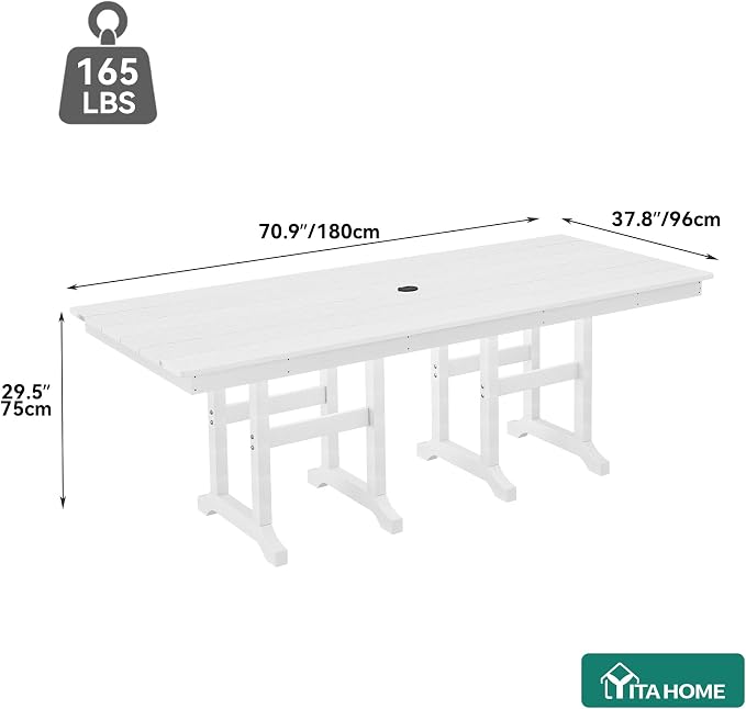 YITAHOME HDPE Patio Dining Table - Image 8