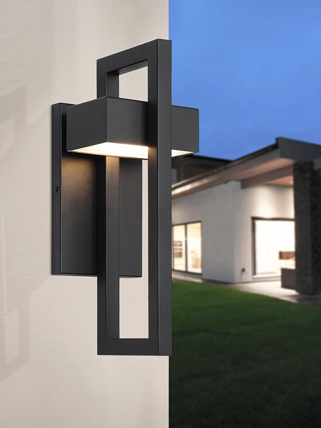 LamQee Outdoor Wall Lights Modern Exterior Lighting Fixtures, 3000K Integrated - Image 2