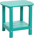 Adirondack Outdoor Side Table, 16.5” HDPE Small Patio Table by LOENIY