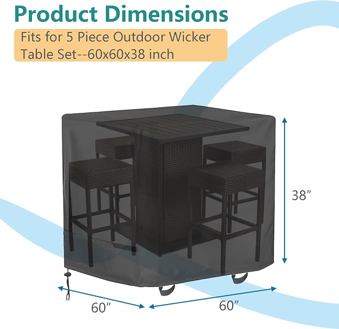 Oslimea Patio Furniture Dining Set Covers - Image 2
