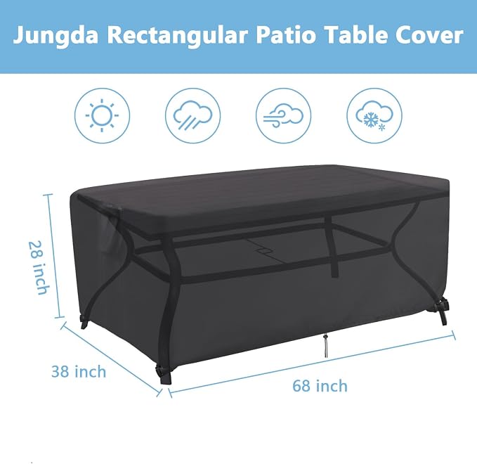Patio Furniture Set Covers, 68 Inch Rectangle Outdoor Dining Table Cover - Image 3