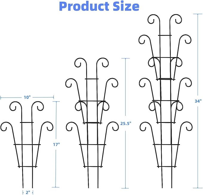 Garden Plant Trellis for Indoor Plants, Stackable Metal Trellis Supports for - Image 2