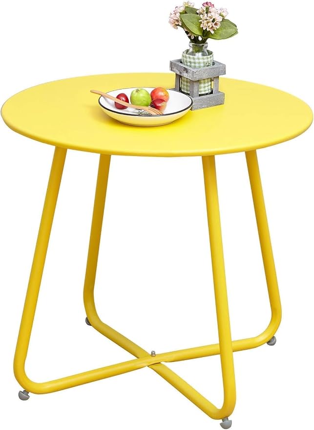 Grand patio Small Round Side Table, 18-inch Outdoor Side Table by GrandPatio