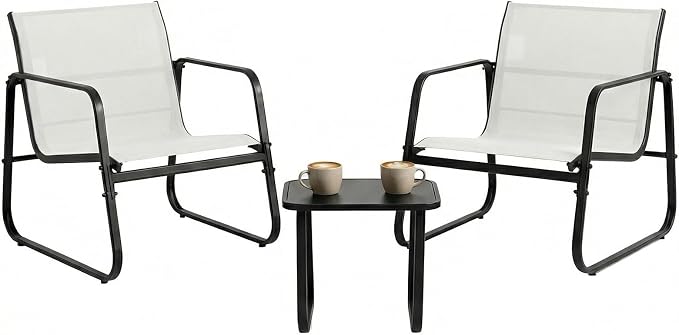 DUMOS 3 Piece Patio Furniture Set，Outdoor Patio Furniture Conversation Set by DumosLifestyle