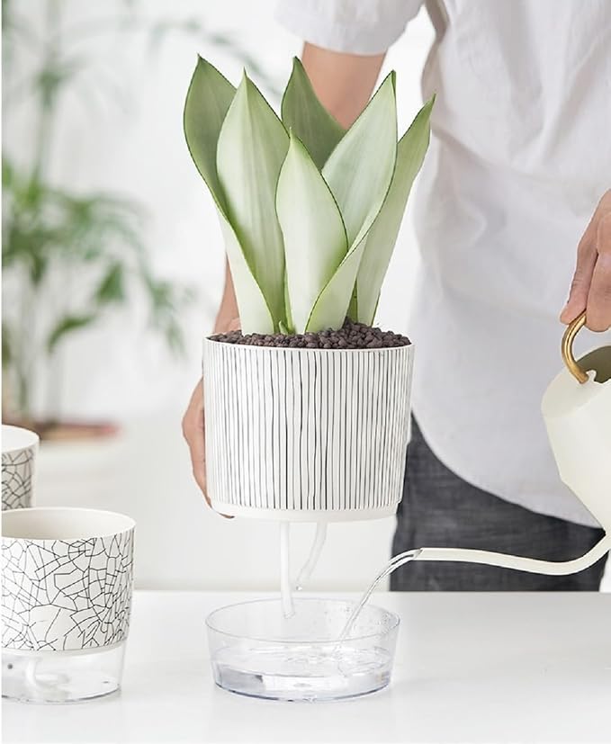 Self Watering Pots for Indoor Plants, Flower Pots, Self Watering Plant Pot-2pcs - Image 7