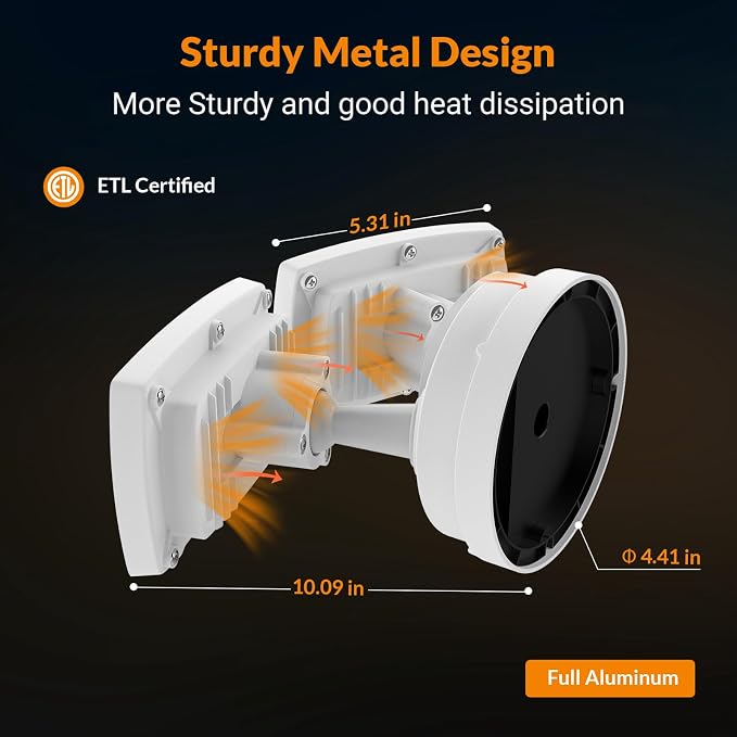 LEPOWER 28W 3000LM ‌LED Security Flood Light‌ ‌Outdoor‌, Switch Controlled - Image 6