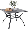 Sophia & William Metal Outdoor Dining Table, Square Mesh Patio Table by SophiaWilliam